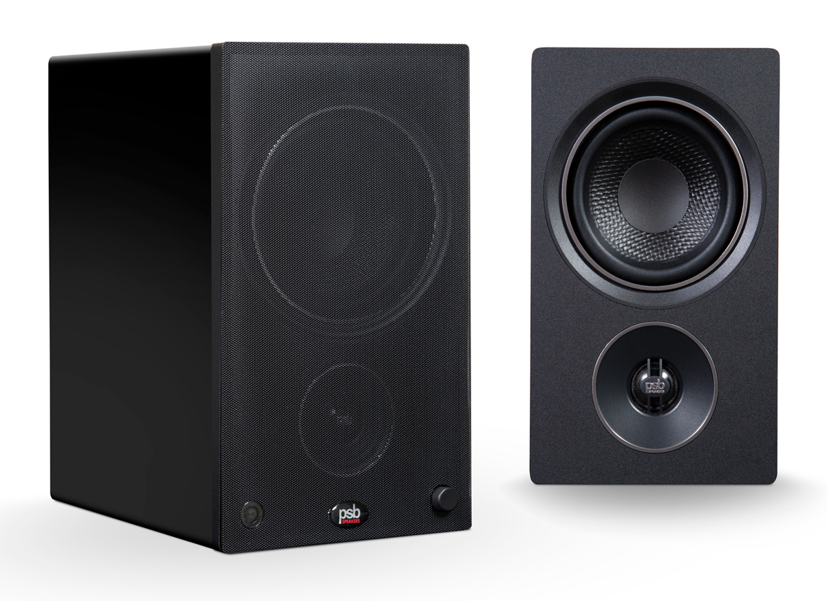 PSB Alpha AM5 and AM3 in Black, Grilles On and Off